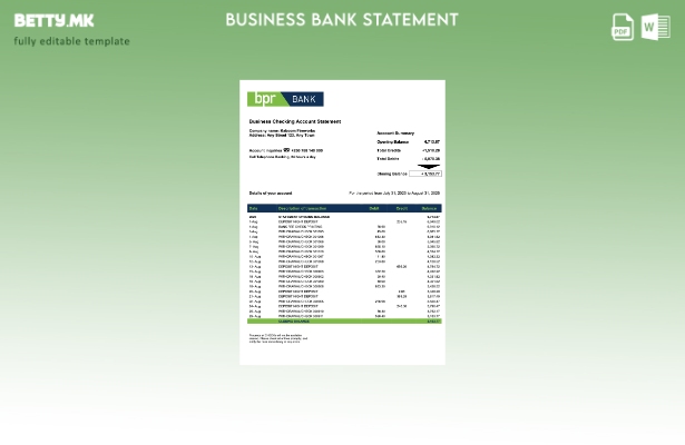 модерен стил Руанда BPR компанија која ја проверува изјавата на сметката Шаблон 